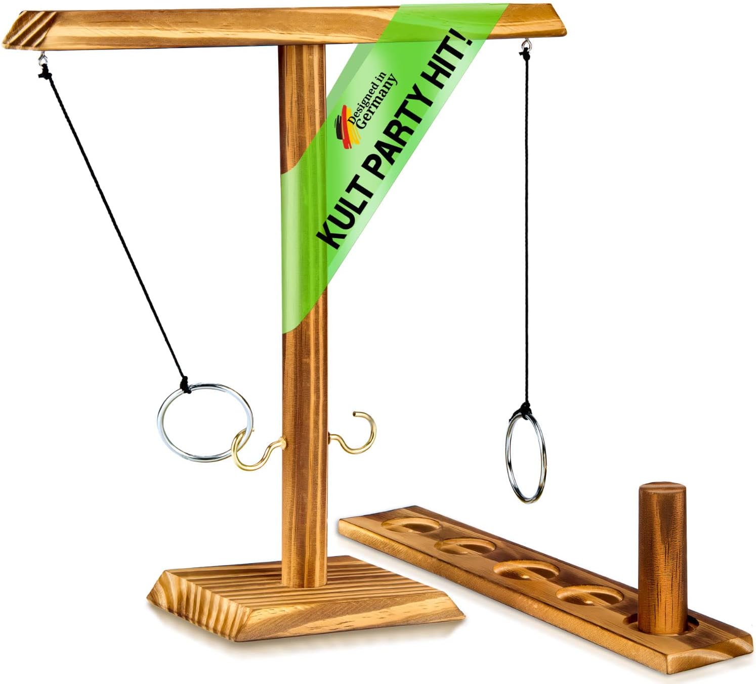 GOODS+GADGETS RingwurfSpiel Deluxe aus Holz Das Action RingHaken