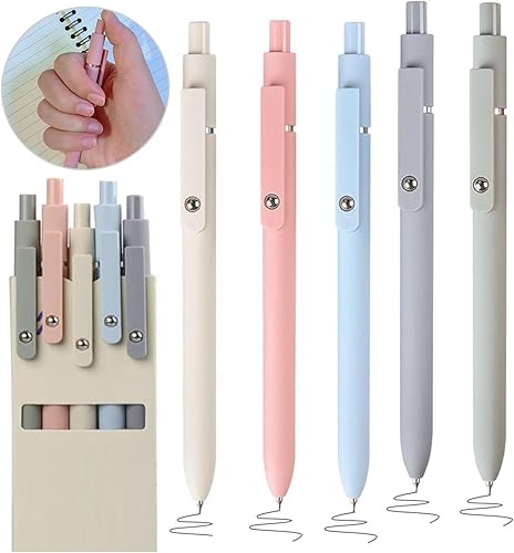 10 bolígrafos de gel, bolígrafos retráctiles de tinta de gel de secado rápido, punta fina de 0.020 in, tinta negra, bolígrafos de gel estéticos,
