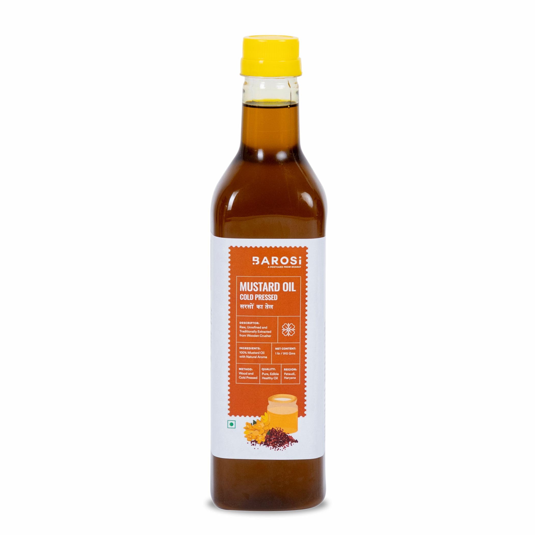 Barosi Kachi Ghani Mustard Oil 1 Litre | Pure & Unrefined Cold Pressed Mustard Oil (Sarso Tel) | Traditionally Extracted from Wooden Crusher | Pet Bottle (B0CFY4P7HL) Amazon Price History, Amazon Price Tracker