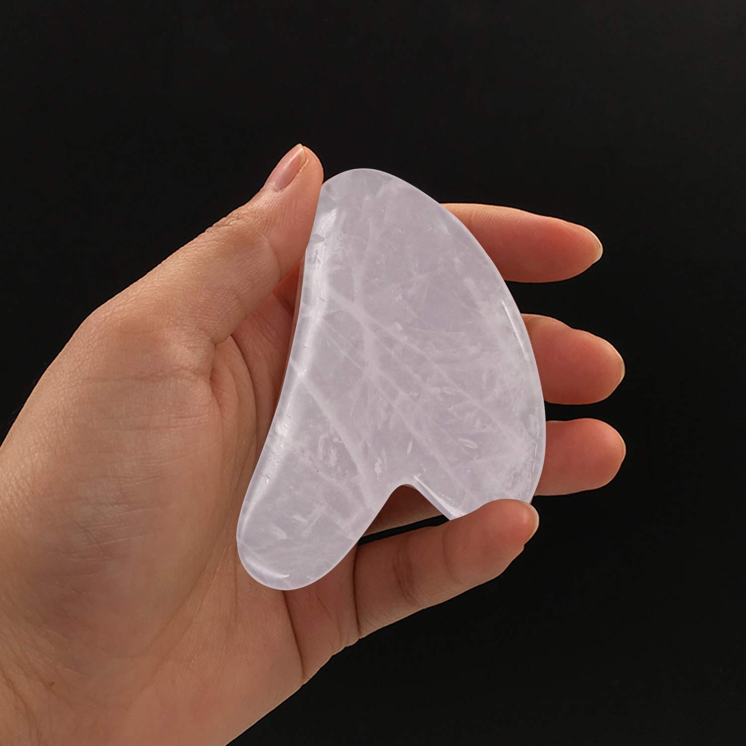 ORILEY OR-GSB-HZ-7-1 Gua Sha Scraping Massage Tool for Facial Glow, Blood Circulation, Natural Jade Stone Removes Toxins, Prevents Wrinkles, Boost Radiance of Complexion (1 Pc, Light Pink)