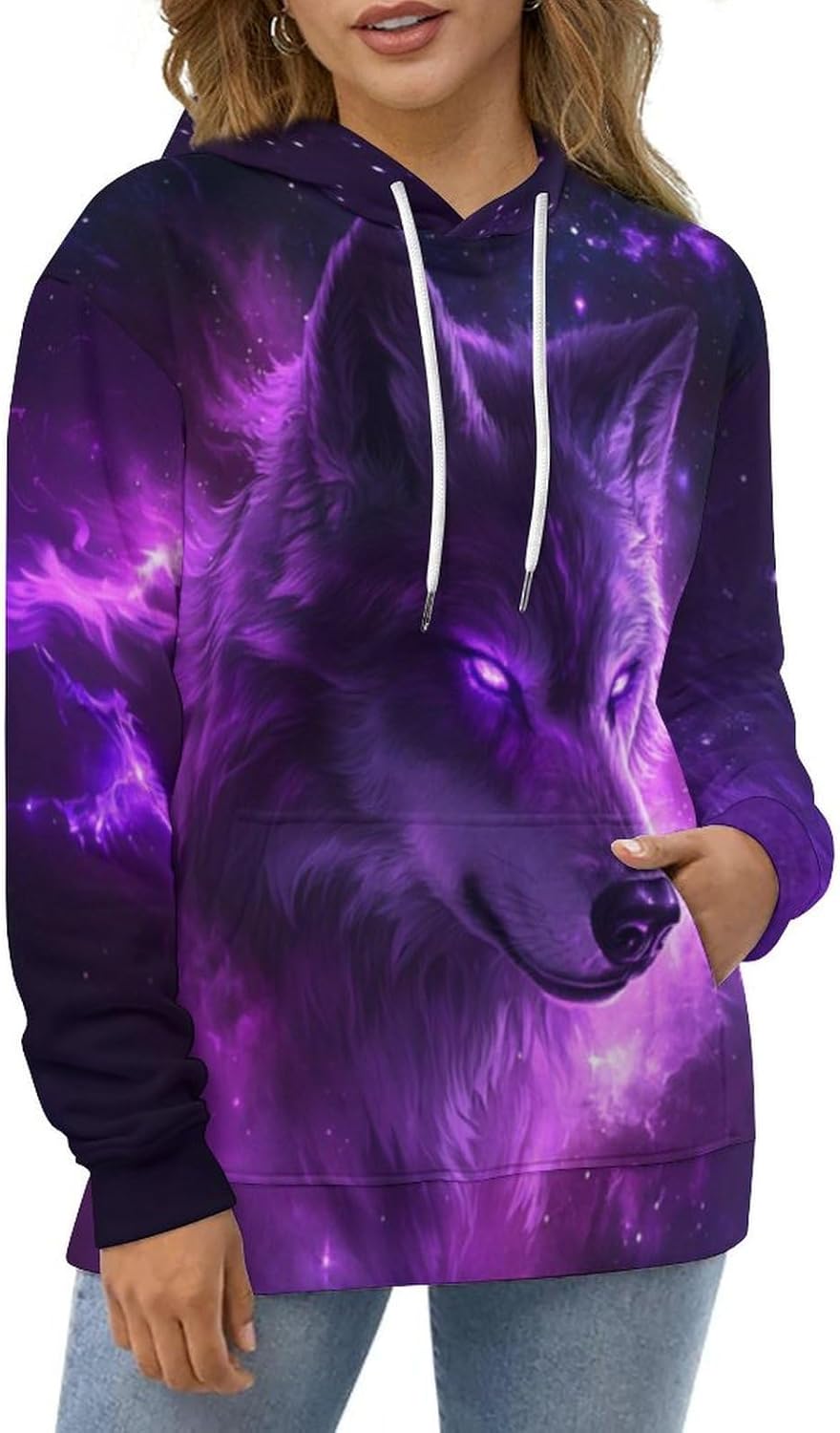 Unisex Novelty Wolf Graphic Hoodie 3D Print Animal Fashion Pocket Sweatshirt - Image 4