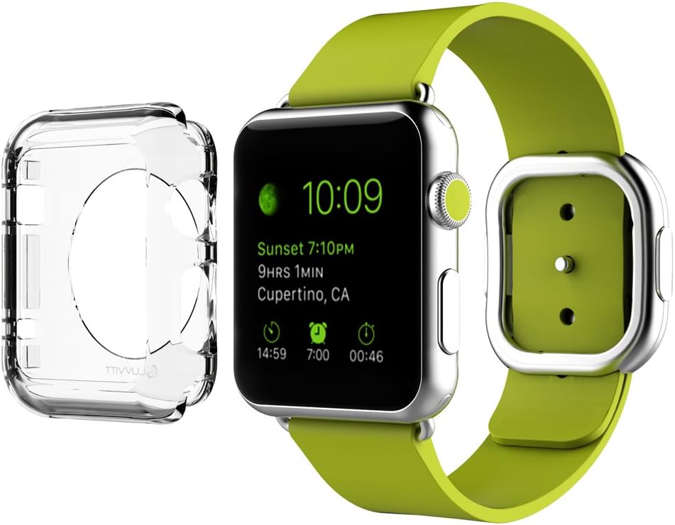 Apple Watch Case 38mm, LUVVITT [Cristal] Full Body Clear Hard Case with Tempered Screen Protector for Apple Watch/Watch Sport/Watch Edition 38 mm