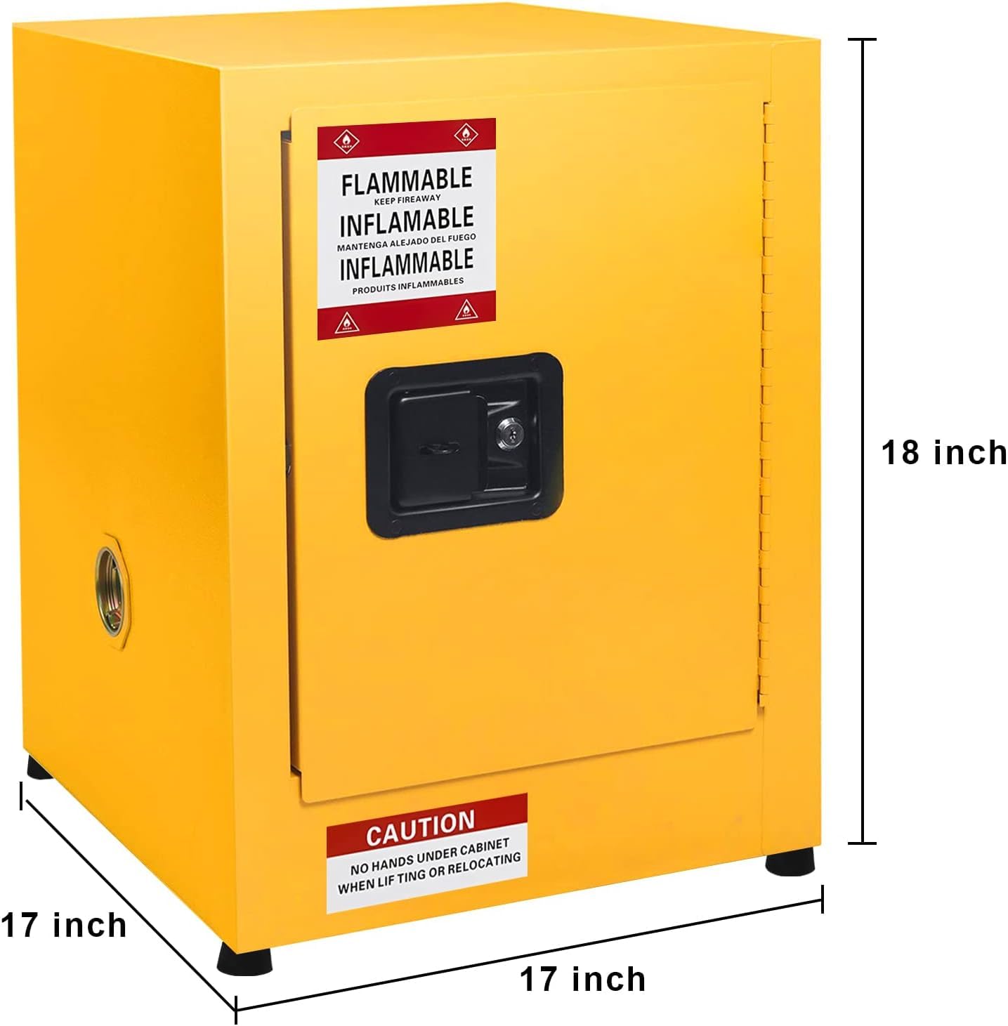 Garvee - Armario de seguridad antifuego, 43 x 43 x 56 cm, 60 L, resistente a los explosiones, con 2 estantes ajustables, con cerradura de llave, impermeable, galvanizado