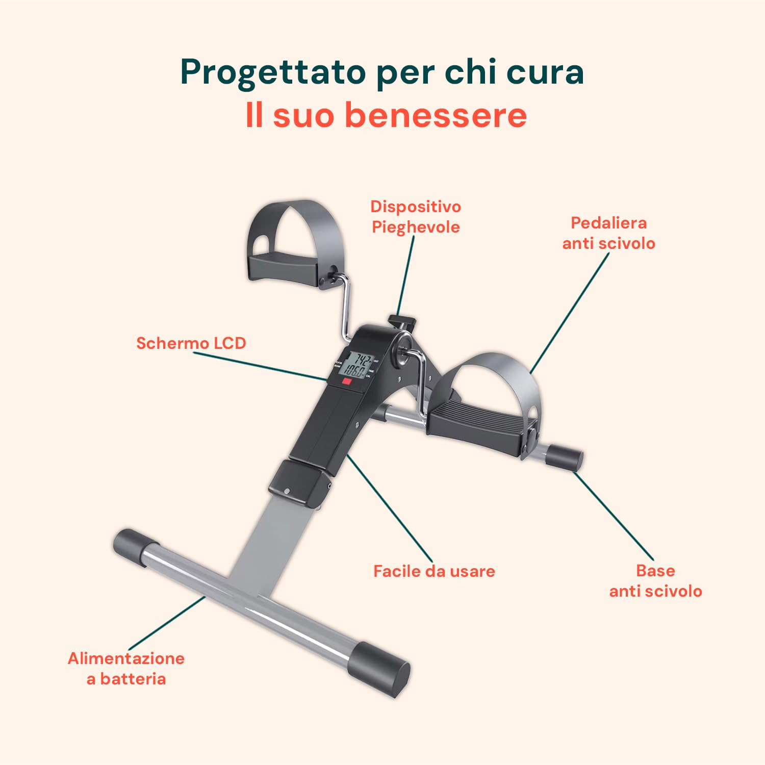 Avilia Mini Vélo d'appartement Compact avec Écran LCD pour Entraînement des Jambes et des Bras