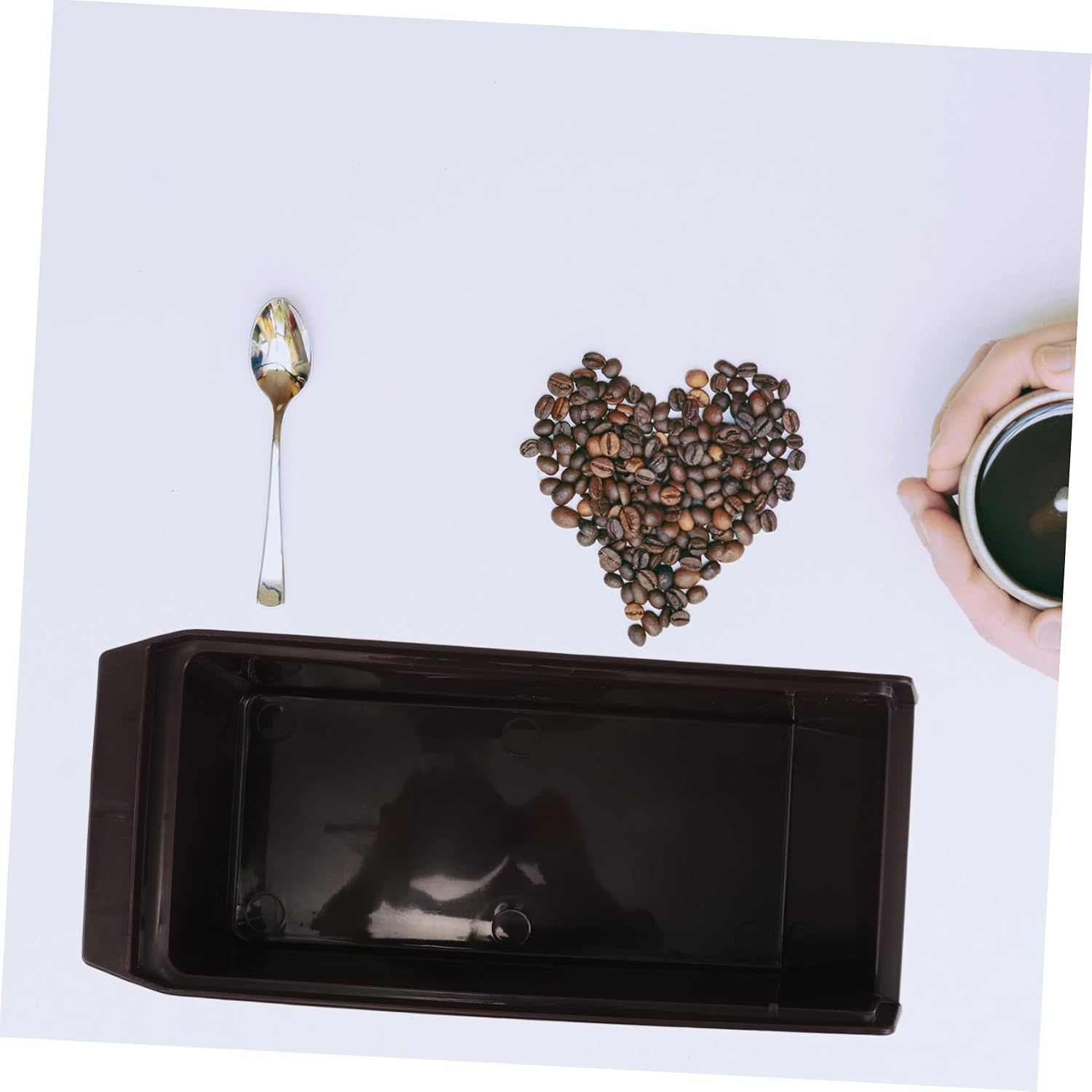 Coffee Bar Organizer Box PP Condiment Holder Divided Storage Compartments