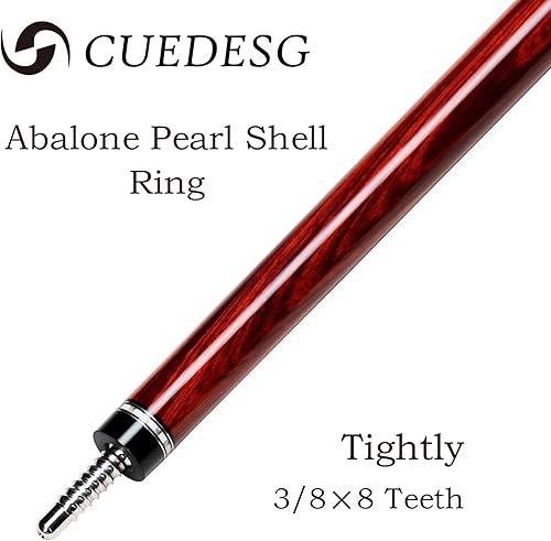 Miniatura 6 de Palo de Billar de Fibra de Carbono 10.5mm/11.8mm/12.5mm, Palo de Piscina de Baja Deflexión con Empuñadura de Madera Rara, Palo de Billar Profesional