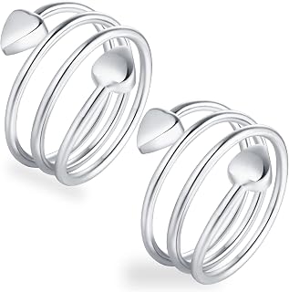 Feraco 2PCS Copper Rings for Women,99.99% Pure Copper Magnetic Thumb Ring with Magnet,Lymphatic Jewelry Gifts for Womens