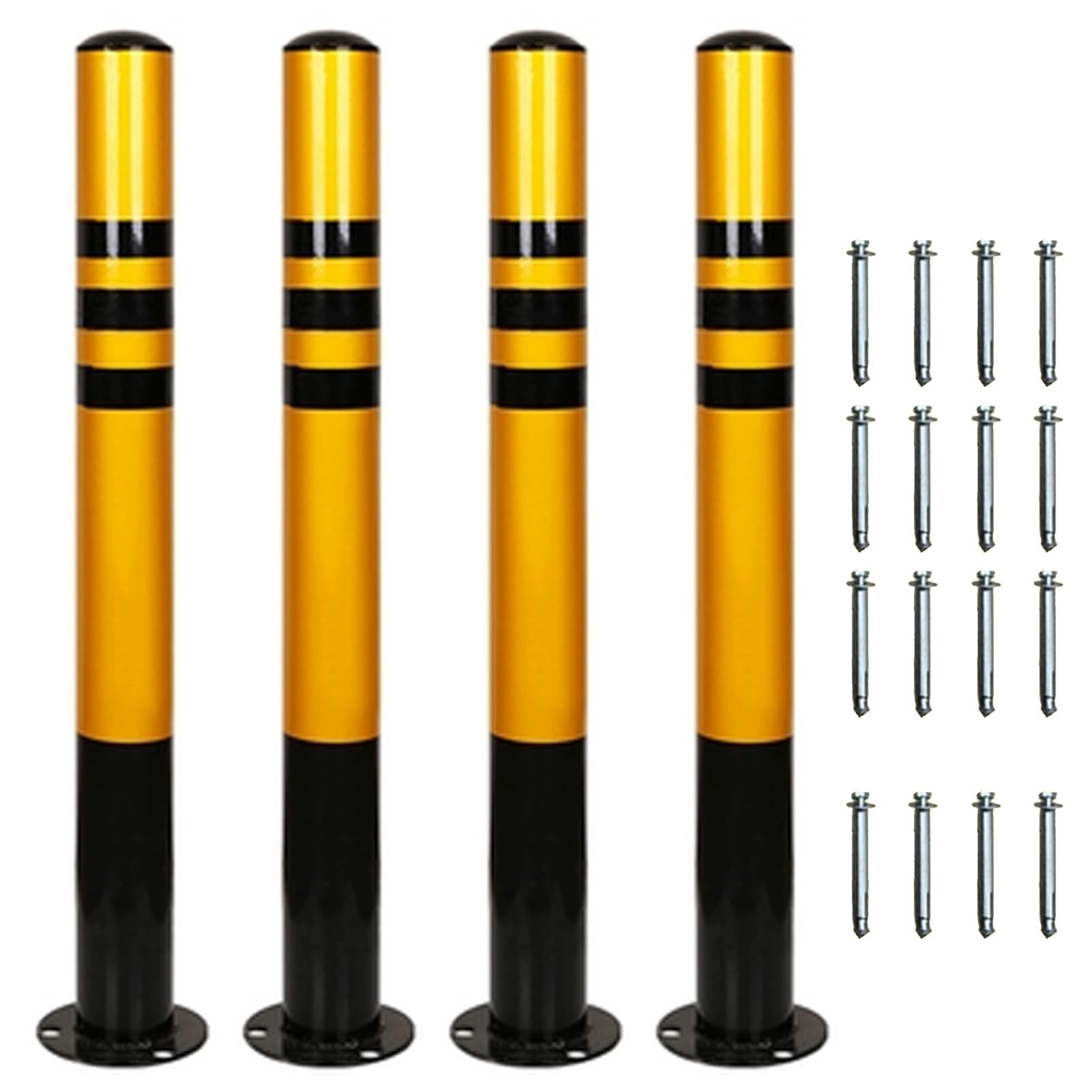 GTHTUHFD Safe Bollard, Removable Steel Bollard Post, Traffic Indicator Delineator Post, Driveway Ber Bollards For Construct And Traffic-Setive Areas,4Pcs,4pcs