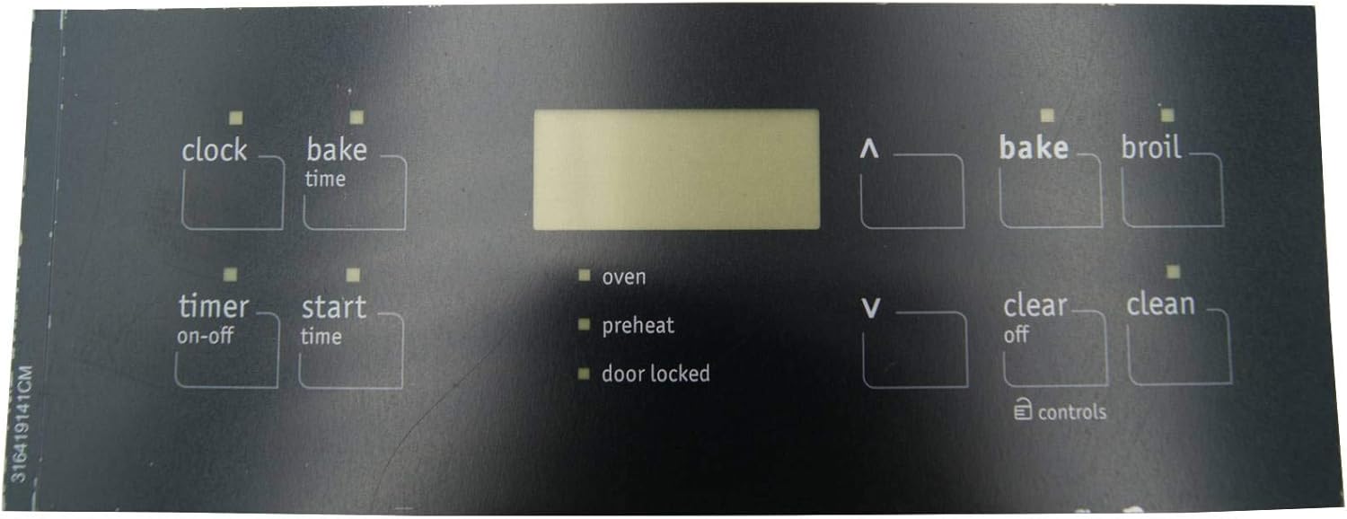 Supplying Demand 316419141 316352004 Range Black 10 Button Clock Overlay Replacement