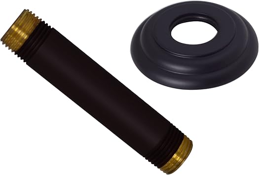 Westbrass 1/2" IPS x 4" Ceiling Mounted Shower Arm with Flange, Matte Black, D3604A-62
