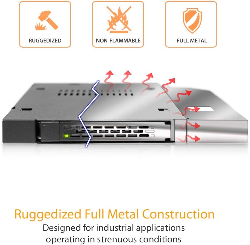 Get Special Price ICY DOCK 2.5” SATA/SAS HDD/SSD Rugged Full Metal Mobile Rack for Slim ODD or Slim FDD Bay | ToughArmor MB411SPO-B