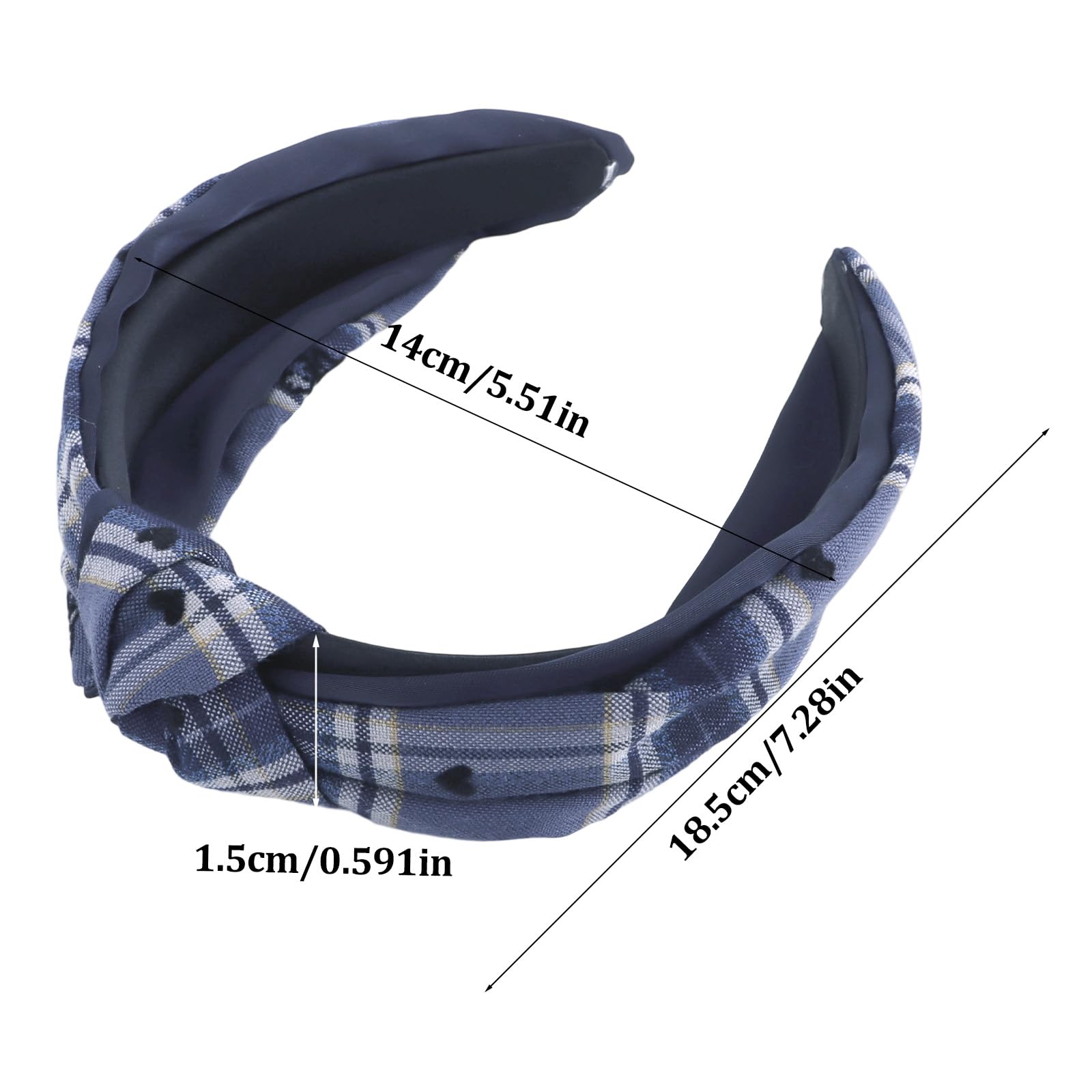 Padorul Plaid Knotted Headband for Women - 2 - Pack Cute Bow Hair Hoops, Vintage Style Hair Accessories for Daily Wear Party & School - Image 2