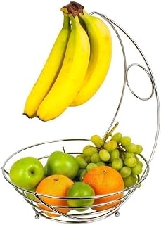 Fruktskål Fruktkorg, fruktkorg for köksbänk, fruktskål med bananhängare, for for förvaring av frukt och grönsaker Mångsidig