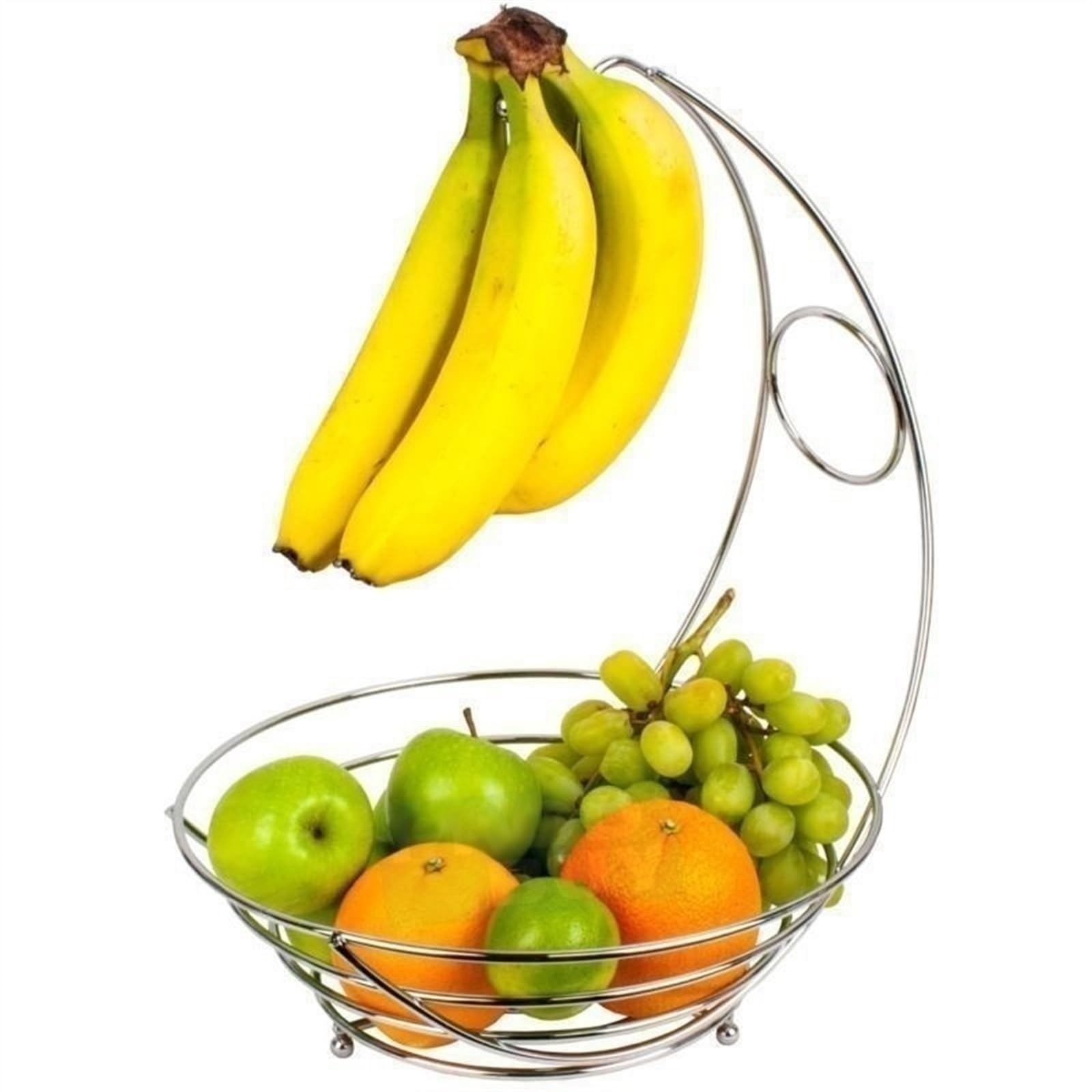 Fzl02068lm One Color Fruit Bowl Fruit Basket, For Kitchen Counter, Bowl With Banana Hanger, For For And Vegetable Storage Versatile