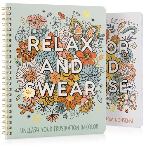 Beautiful Coloring Book Set of 2 for Adult Relaxation - Funny Coloring Books with Floral Designs for...