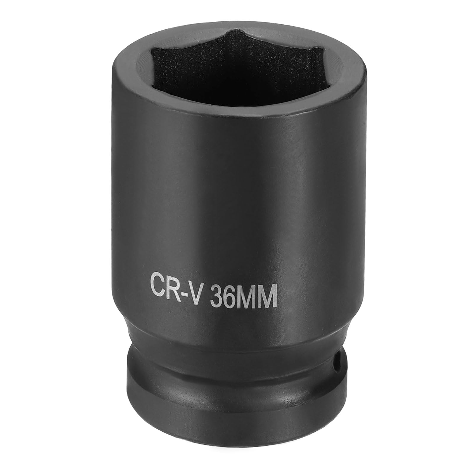 sourcing map 6 Point Impact Socket 1" Drive 36mm Metric Socket CR-V Steel Spindle Axle Hex Sockets for Machine Shaft Nuts Bolts Repair, Black