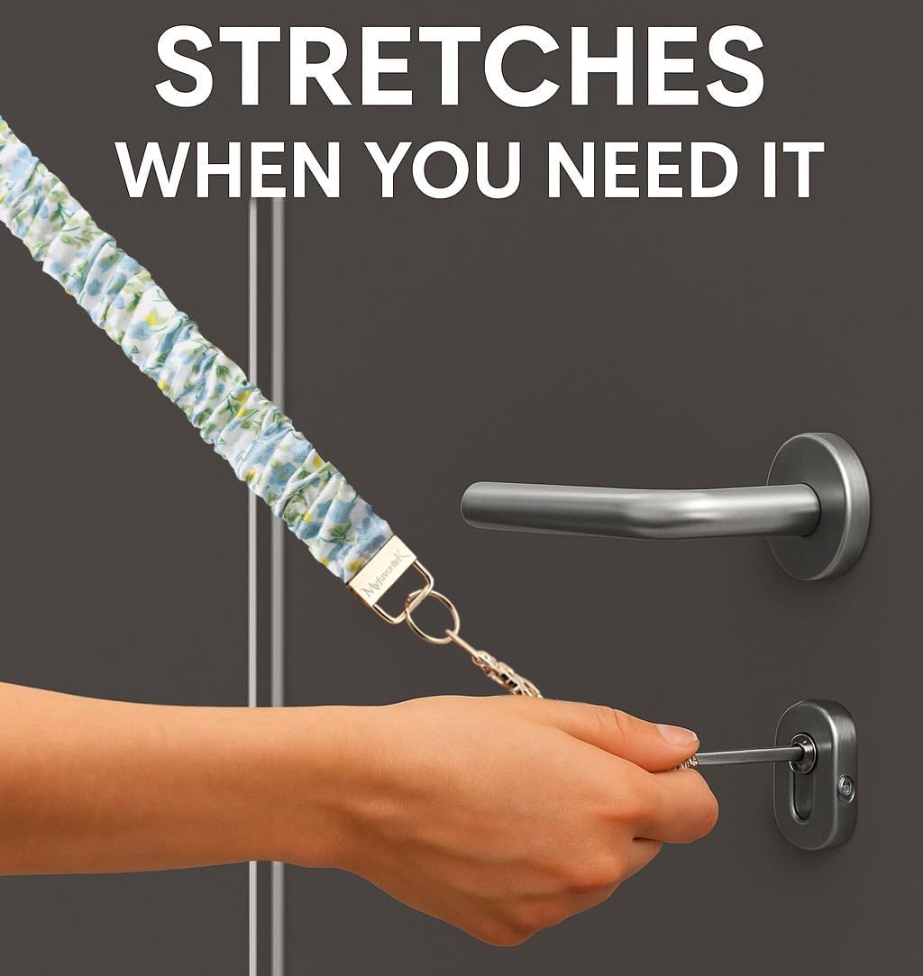 Stylish Scrunchie Lanyard for ID Badges Cute Neck Stretchy Lanyard for Keys Retractable Keychain Holder - Image 6