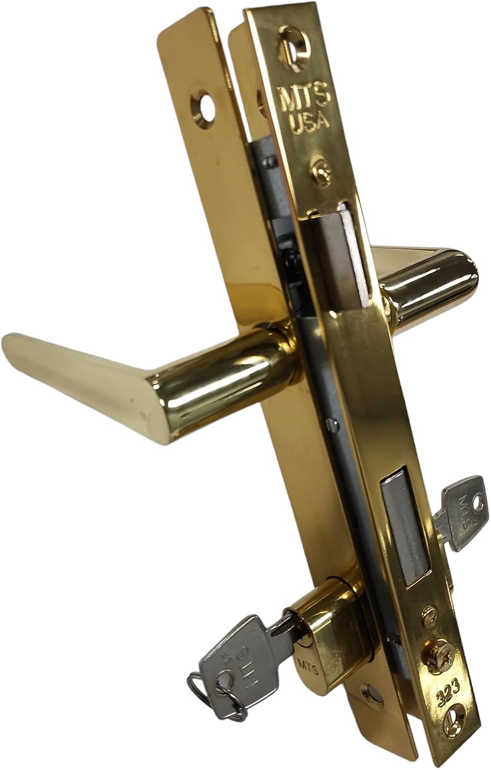 Generic Papaiz Storm Door Lock - Double Cylinder (Keyed Both Sides), Brass