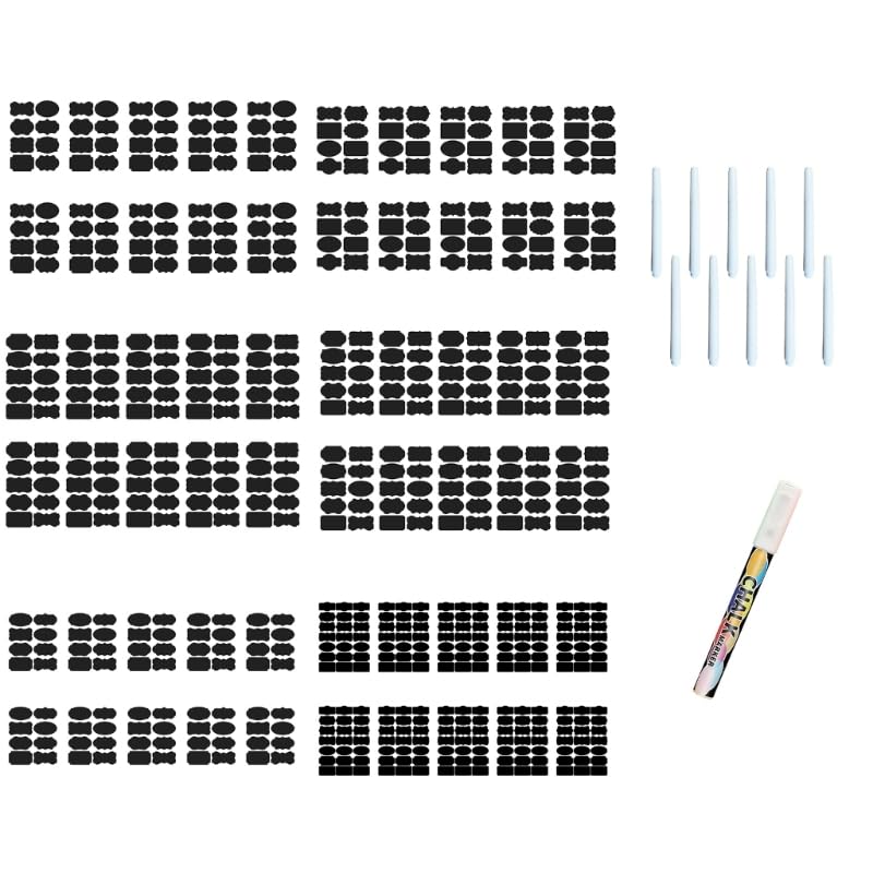 EPIPHQNY Label Stickers,Reusable Blackboard Sticker Suitable for Neat Tidys Organization Pantrys Spices Jars Kitchen Canisters Bottles