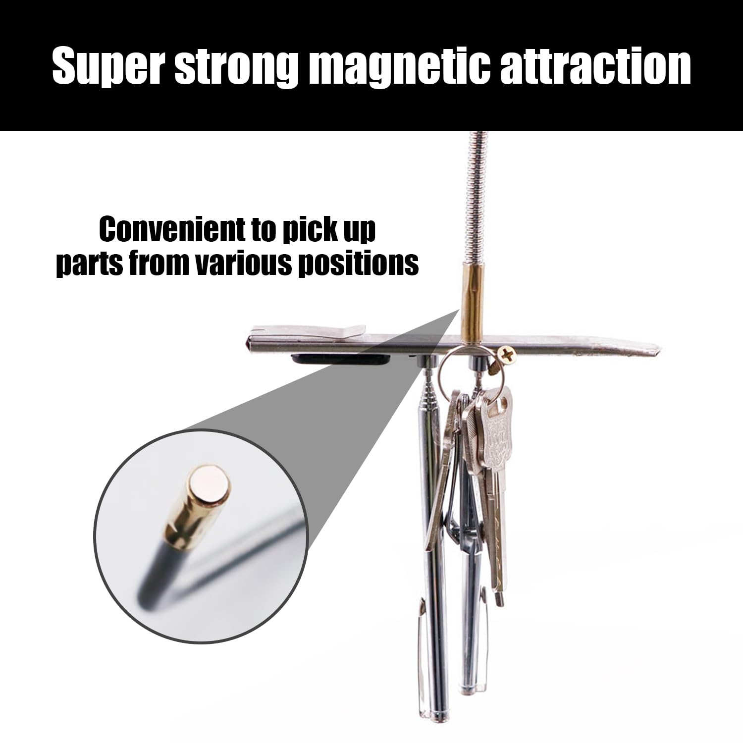 Asta Magnetica Lunga 59cm - Magnete Forte E Flessibile Per Recupero Viti E Dadi - Foto 7