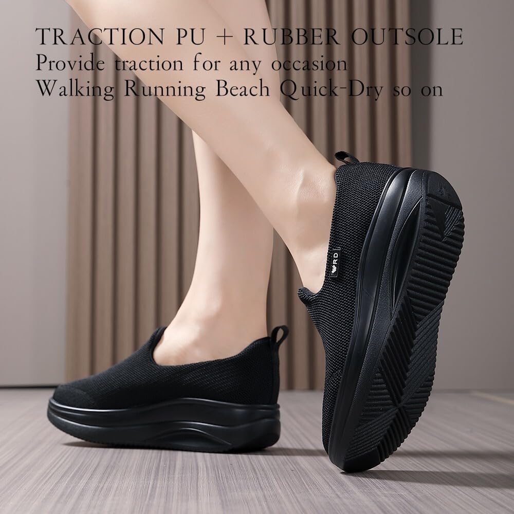 Walking Shoes for Women Slip On Nurse Slip Resistant Work Sock Sneakers Food Service Platform Comfortable Weight Light - Image 5
