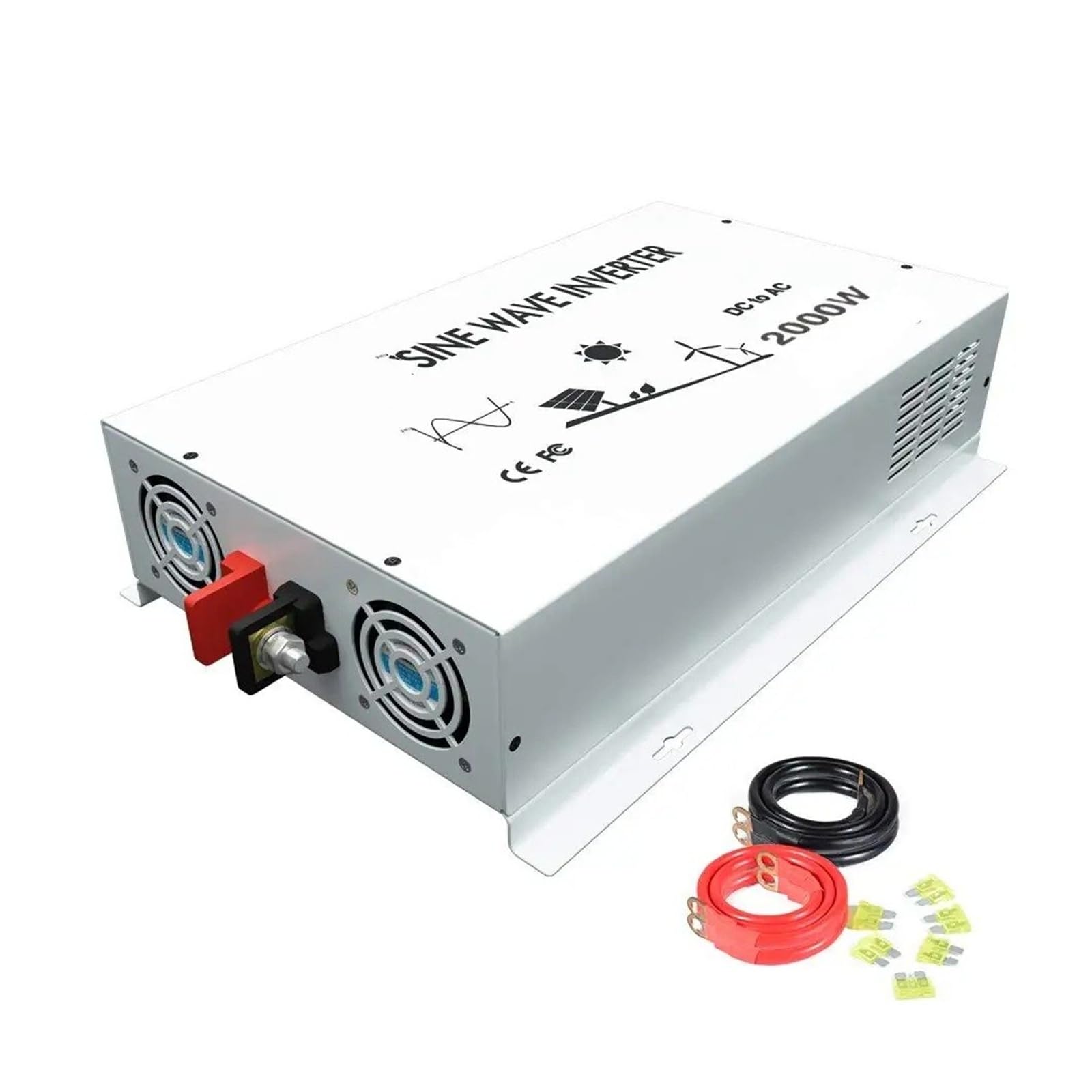 Convertidor Adaptador Convertidor Transformador Batería Eólica Panel Solar 12V/36V/48VDC 120V/240VAC Potencia Inversor Onda Sinusoidal para Pura 2KW 24V 220V inversor
