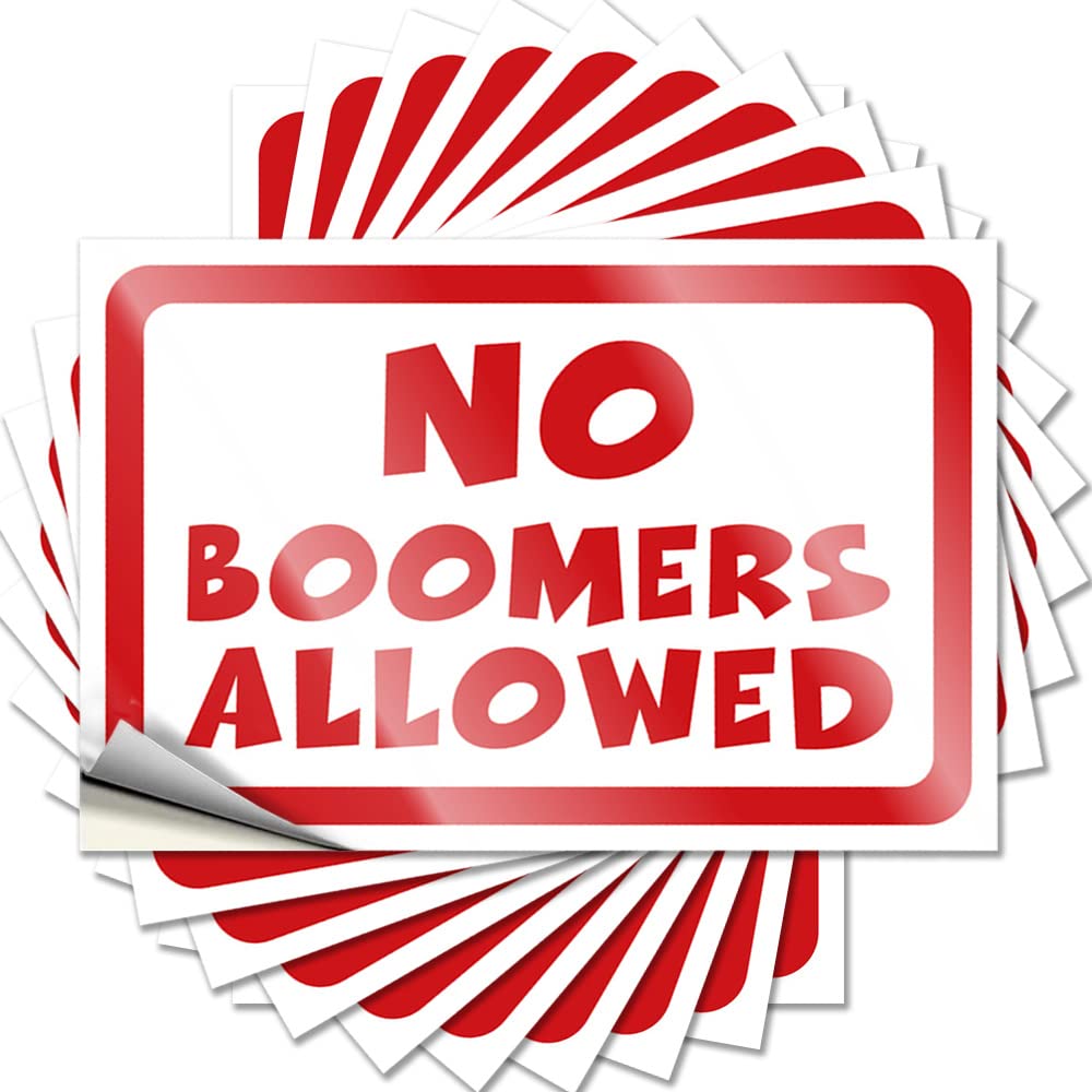 Decals Cheap Indie Waterproof - No Boomers Allowed Hat Self Adhesive Decal for Drinking Use(8X12CM)