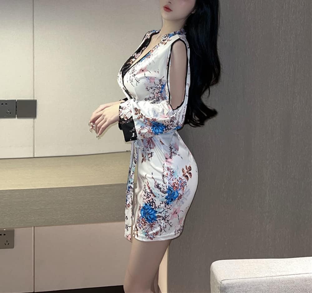 SINROYEE Sexy Anime Cosplay For Women Cheongsam Lingerie Dress Japanese Kimono Costumes Dancer Chemise Side Slit - Image 2