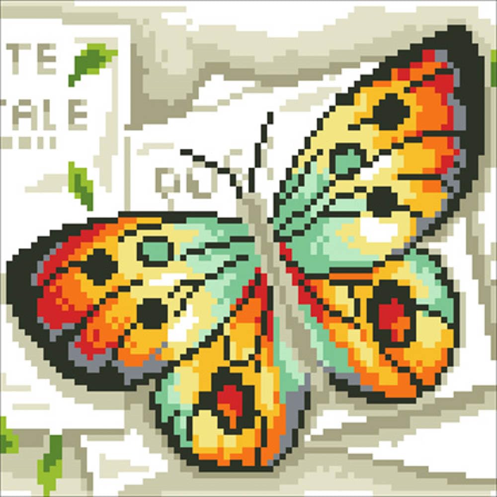 Pracht Creatives Hobby Diamond Painting Set, Butterfly Motif and Accessories, Craft Kit for Painting with Rhinestones, for Children from 5 Years