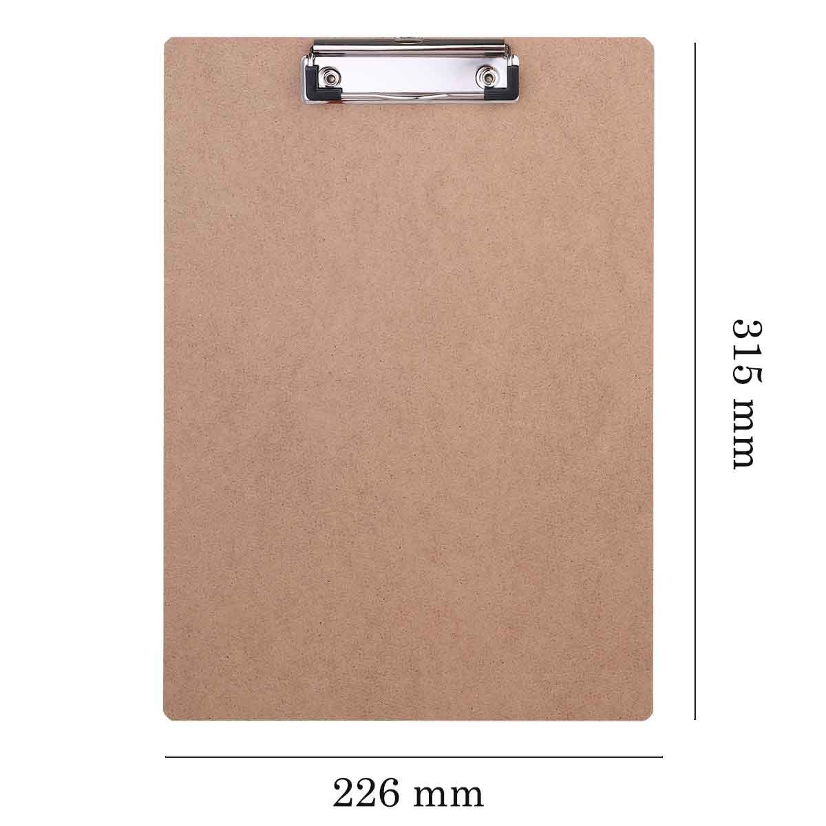 Portablocco con Ferma Documenti 10 Pezzi, Legno Clipboard con Risvolto con Foro per Appendere Ufficio, Lavoro, Classe, Ristorante