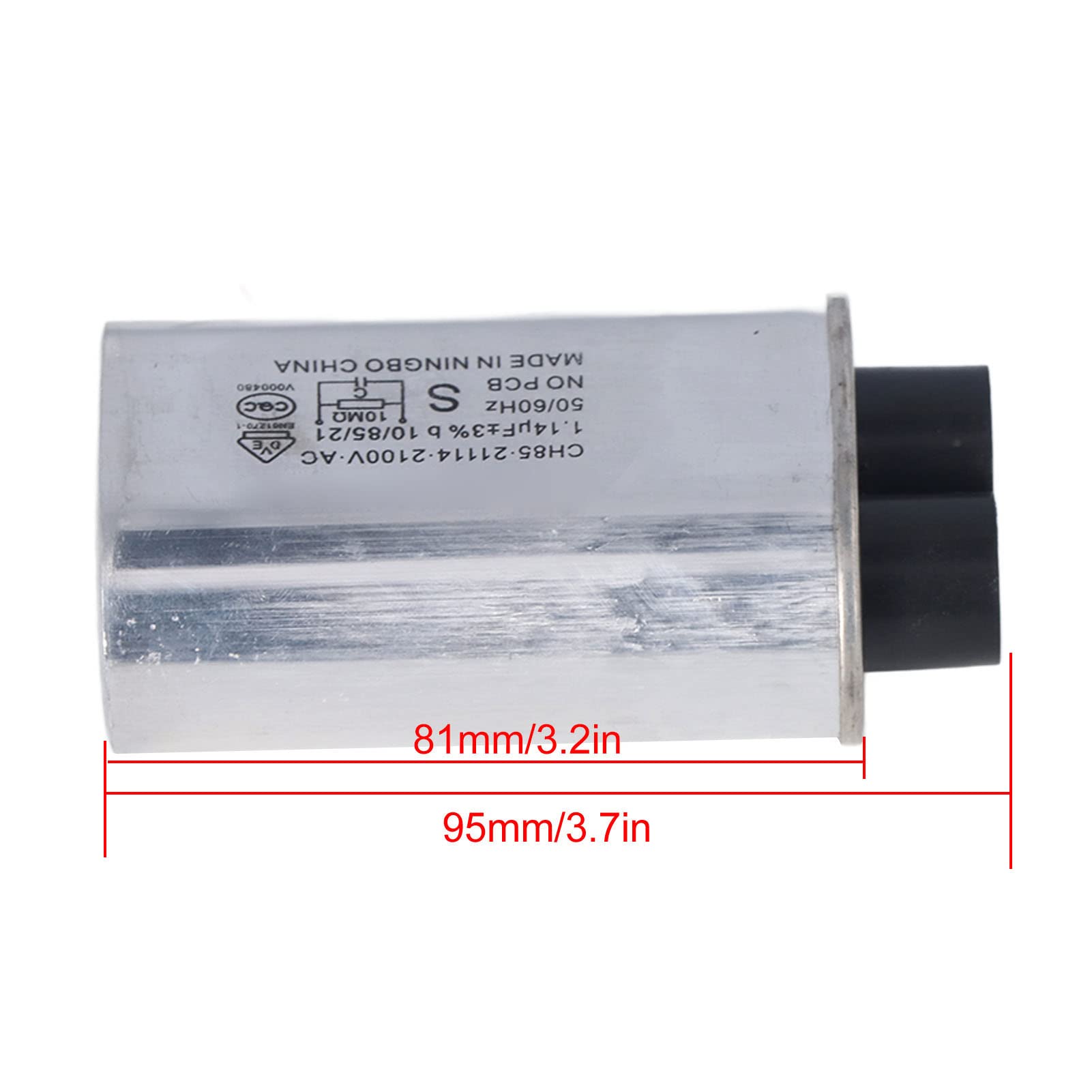 Forno a Microonde Universale 2100V Condensatore per Microonde Ad Alta Tensione per Microonde Condensatore per Microonde 1.14uF Condensatore per Microonde a Inserto Piccolo Universale da 4,8 Mm