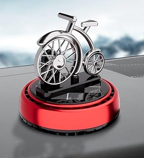 Solar-Powered Car Air Freshener, Rotating Bicycle Design, Natural Plant Fragrance Diffuser (Aromatic Essence)