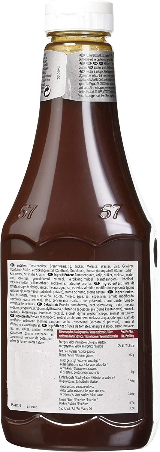 Italian Gourmet Salsa Barbecue BBQ Sauce rauchig Squeeze Flasche 6 x 875ml | Zum Grillen und Marinieren, gusto intenso per carne, burger, costine e, Gesamtnettogewicht 5,25 L + Kostenlos Polpa 400g