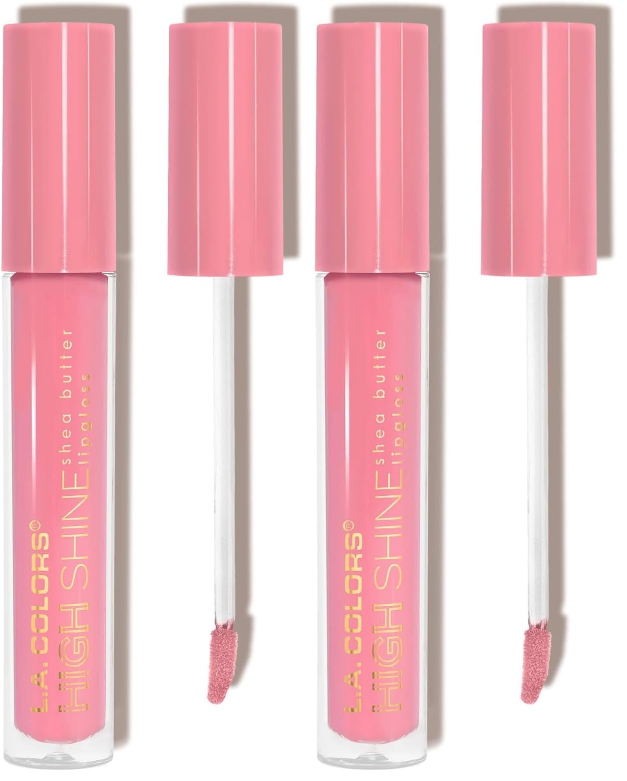 L.A. COLORS High Shine Shea Butter Lip Gloss, Baby Cakes, 0.14 Ounce (Pack of 2)
