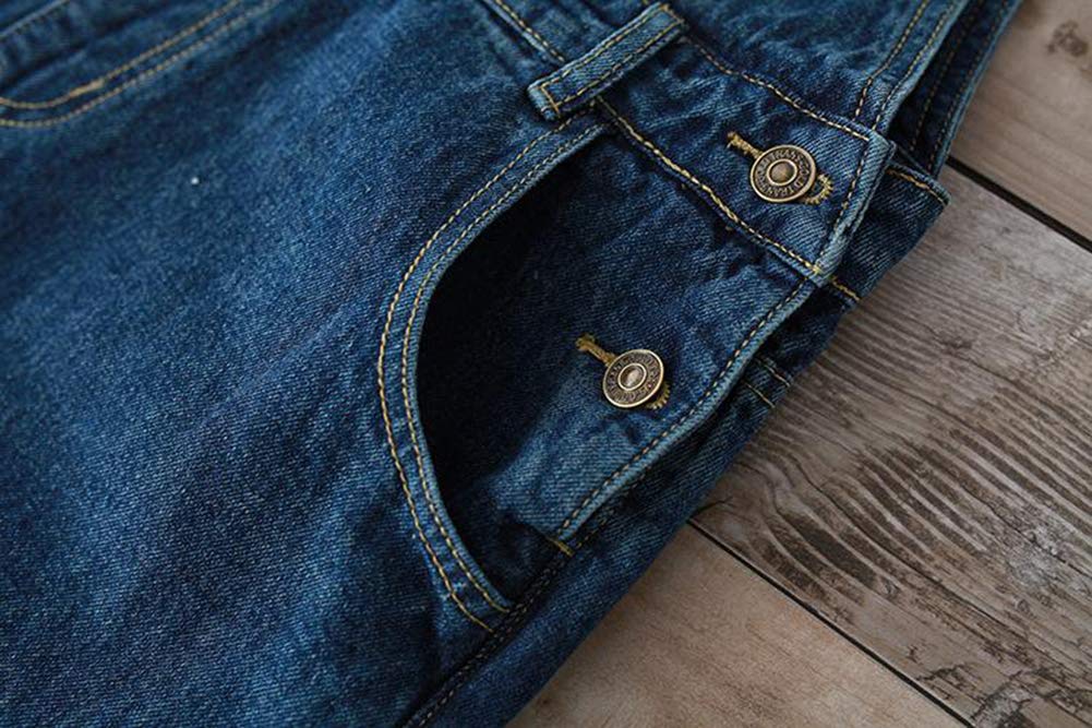 DAIHAN Donna Salopette in Jeans Tuta Jumpsuit Pantaloni Harem Dungarees Gambe Grandi Baggy Eleganti Sciolto