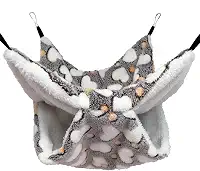 Yu-Xiang Rede de Hamster de camada dupla Love Starfish Pequeno animal de estimação de algodão Ninho de habitat de ratos, saco de dormir para pendurar esquilo para porco-espinho da Índia Totoro Sugar Gliders Bed House (Amor Marrom)