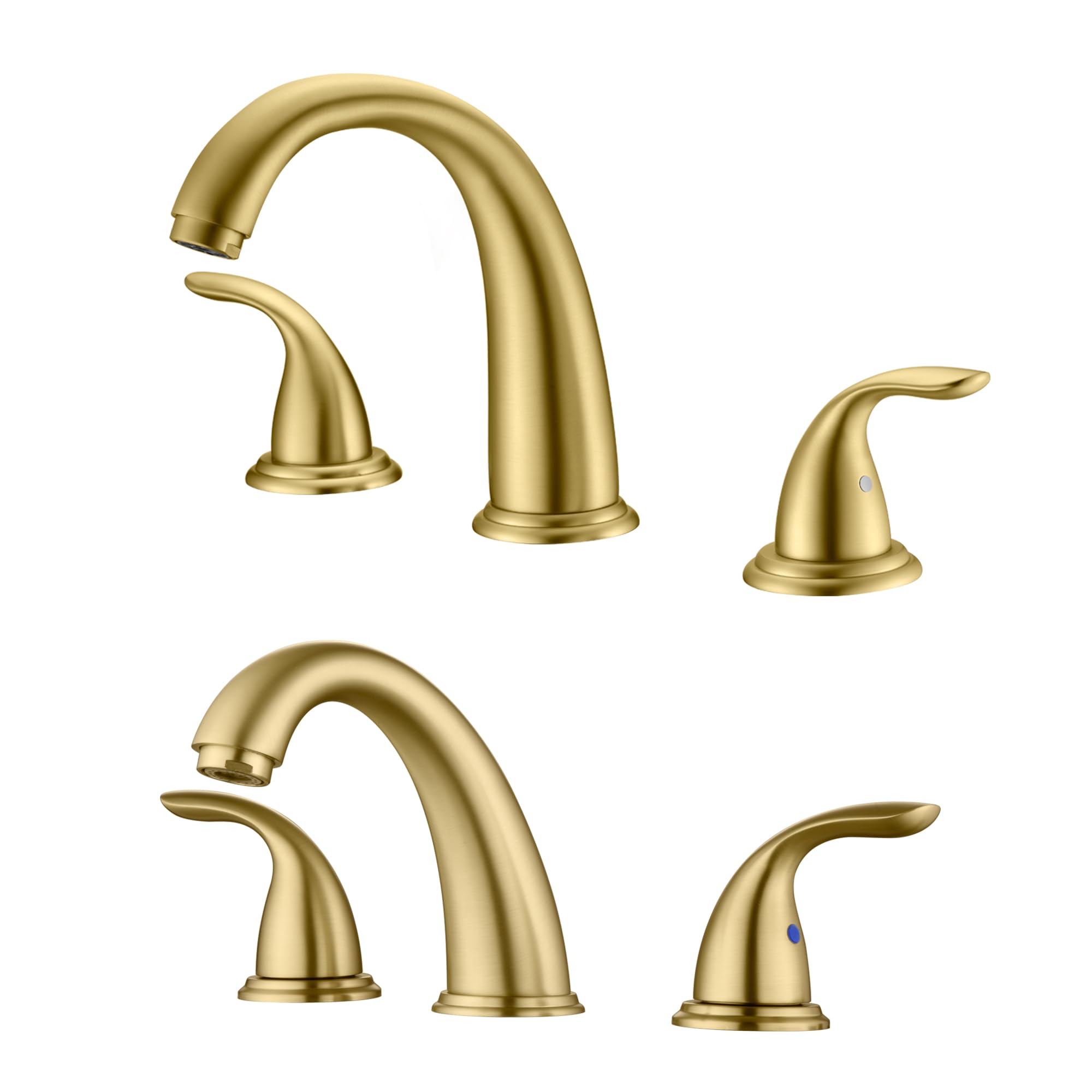 Hcfyauis Widespread Bathroom Faucet S1423s-Bg + Roman Tub Faucet S2169s-Bg