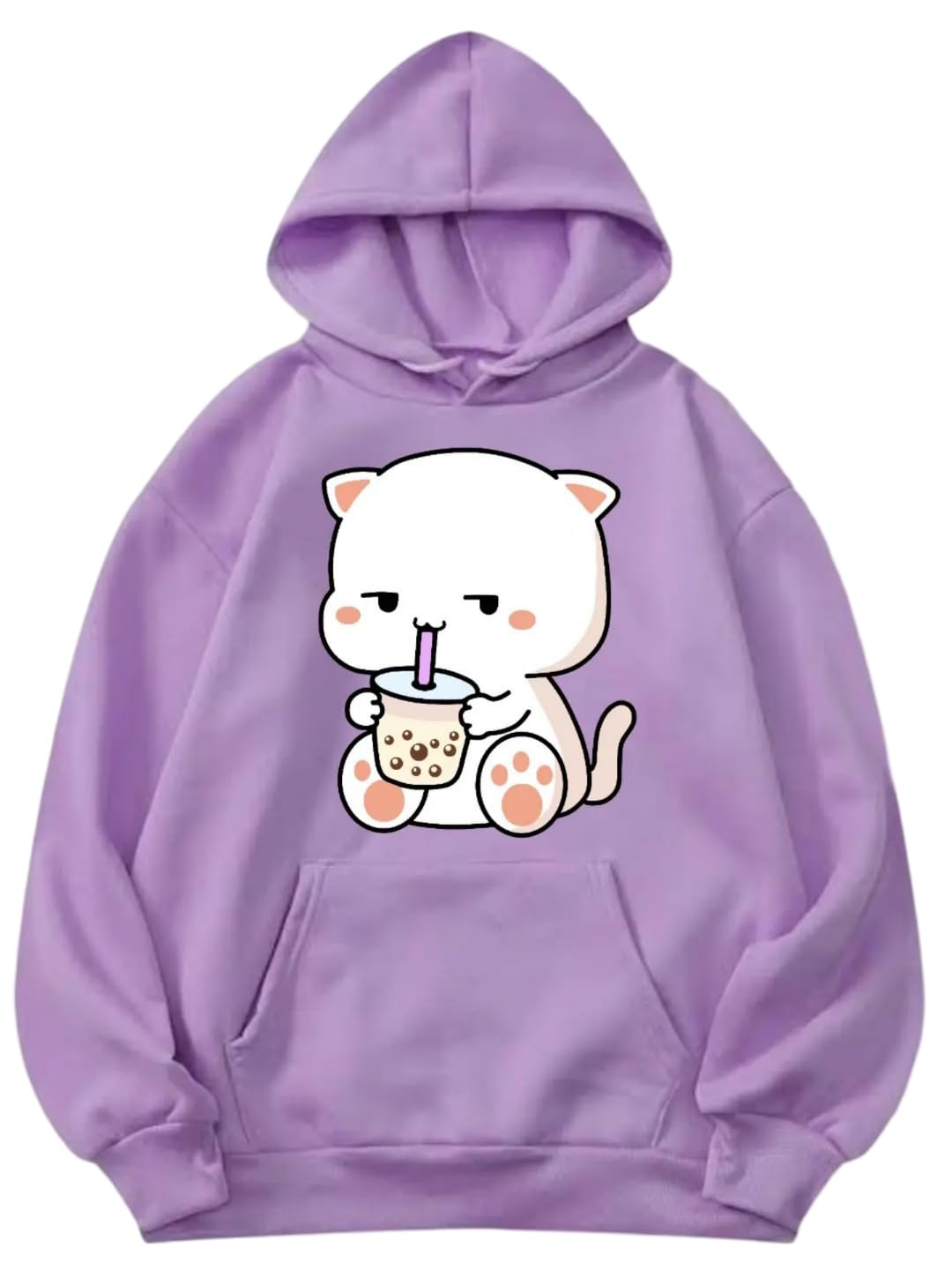 Men Hooded SweatshirtBlack,White cat Espresso Coffee Hoodie for Men & Women-image-5