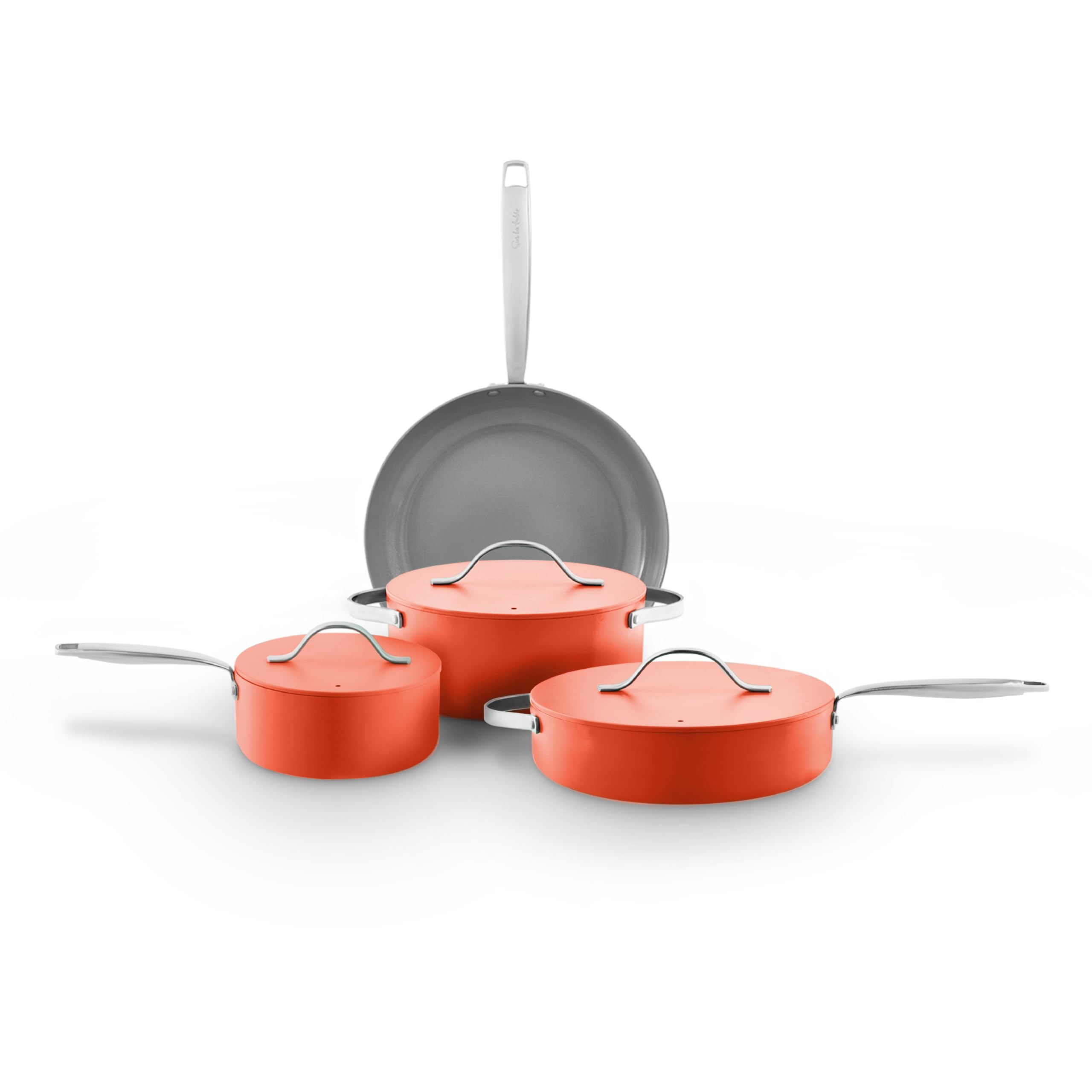 Surlatable Orange 5 Piece Cookware Set