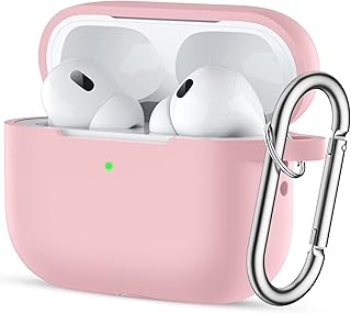 Easuny for AirPods Pro 2 Case Cover 2022 - Full Body Protective Silicone Case Compatible with New Apple AirPods Pro 2nd Generation Case, Shockproof Cover with Carabiner [Front LED Visible], Rose