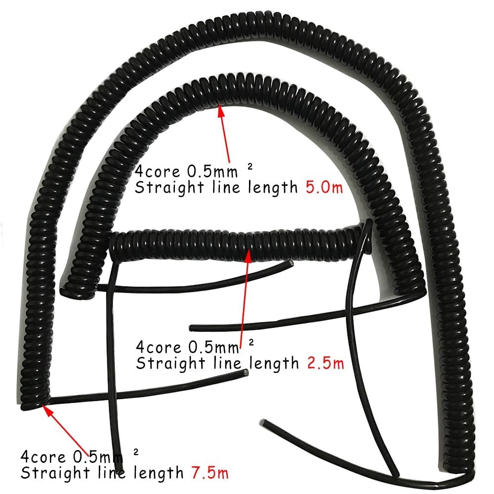 Cavo Dati Cavo telefonico Cavo telefonico, Cavo Elettrico a Spirale Estensibile Quadrato da 0,5 mm, 4 conduttori e 4 Pin, Lunghezza 1-3 Metri(Stretch 3 Meter)
