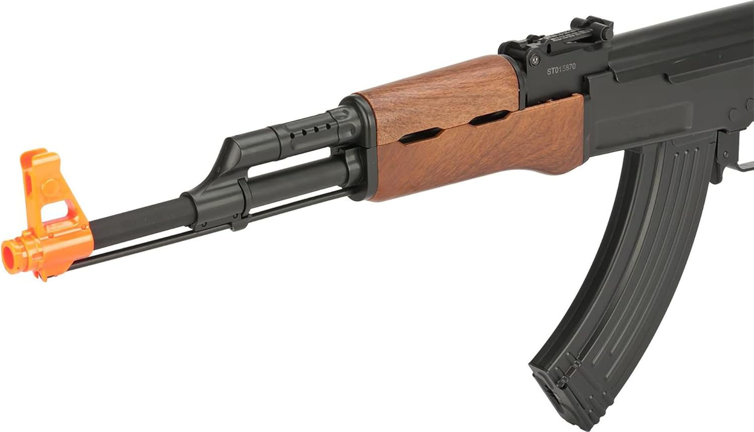 Evike Airsoft - CYMA Sport AK47S Under-Folding Airsoft AK47 AEG Airsoft Rifle - Simulated Wood Furniture (Package: Gun Only)