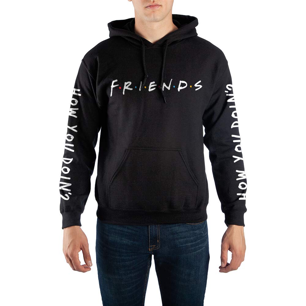 Friends TV Sitcom Series How You Doin - Felpa con cappuccio da uomo, colore: Nero