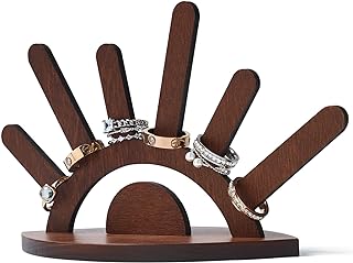 Oaque Wooden Ring Holder, Evil Eye Ring Display Wood Ring Stand, Cute Jewelry Display for Ring Display Stand, Christmas Birthday Engagement Gift for Women Her