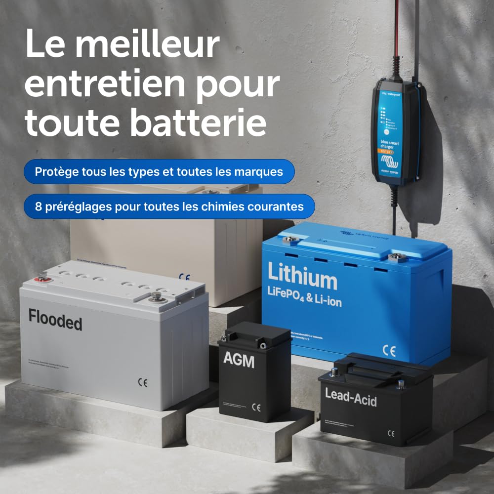 Victron Energy Blue Smart IP65 12-Volt 7 amp 230V Chargeur de Batterie, Bluetooth (CEE 7/17)