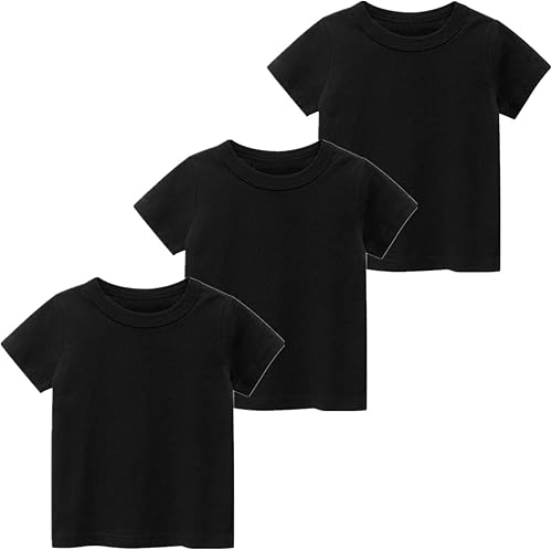 JUNOAI Kids Toddler Boys Short Sleeve Crewneck T-Shirts Top Tee Size for 2-7 Yea