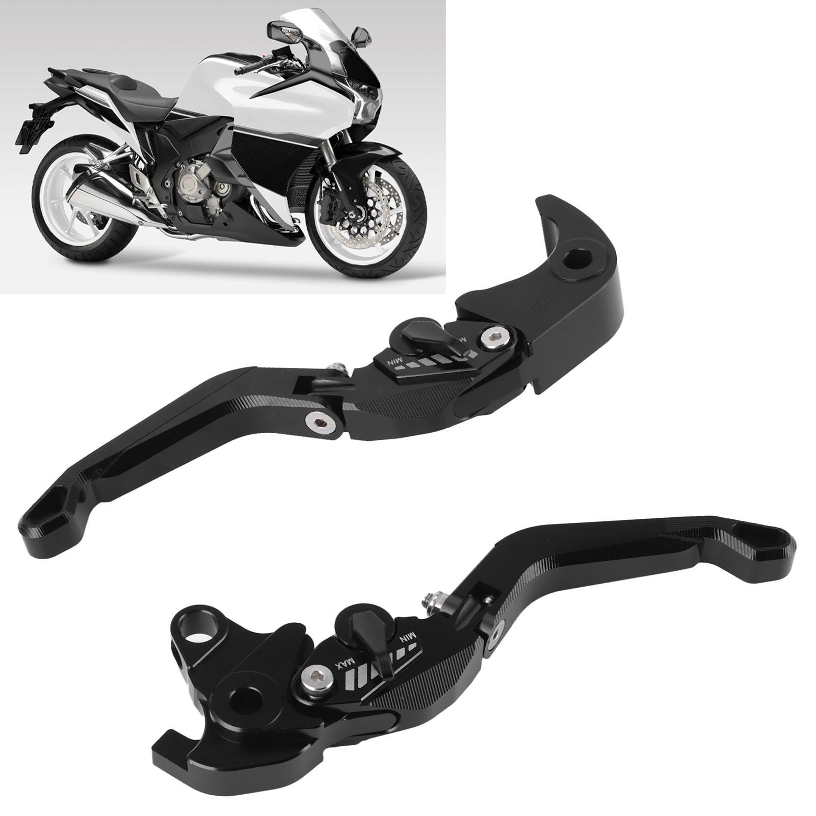Qiilu 1 paire de leviers d'embrayage de frein pour CB1000R/CBR1000RR/FIREBLADE/VFR1200/F(F‑33/H‑33) U4d304