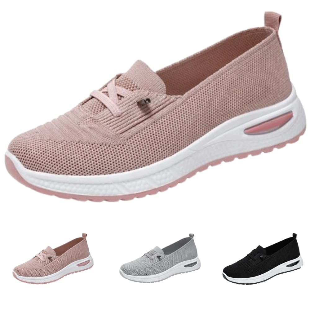 Women Trainers Without Laces - Orthopaedic Shoes Comfortable Breathable Mesh Sneakers Lightweight Casual Mesh Breathable Slip On Tennis Walking Shoes