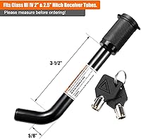 Vista 2 de CZC AUTO - Cerradura para receptor de enganche de remolque, pasador de enganche estilo Dogbone, pasador doblado de 5/8 pulgadas para receptor