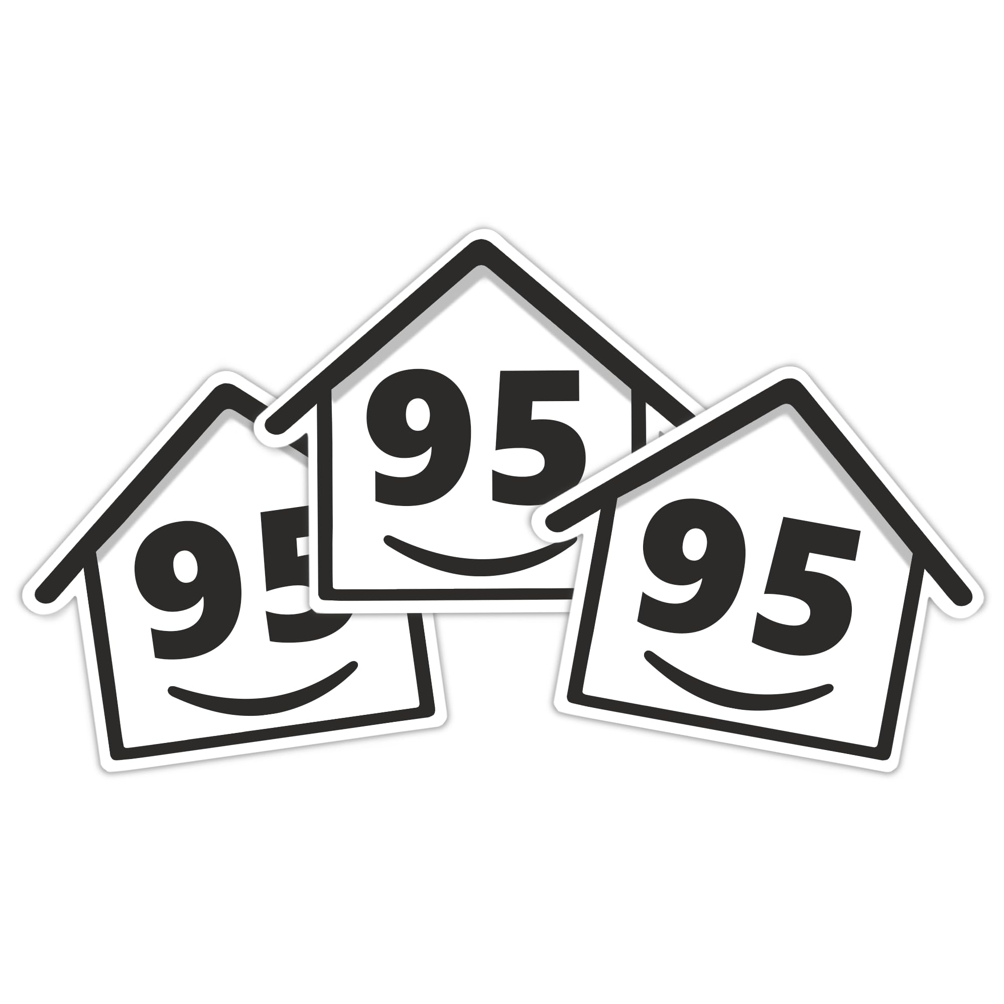 3 x Bin Numbers for Wheelie Bins, 1-99, 15cm ‘Happy House’ Design Dustbin Stickers, Easy Application Stick On Number Stickers - Weatherproof Self Adhesive Vinyl, Black (21) — view 15